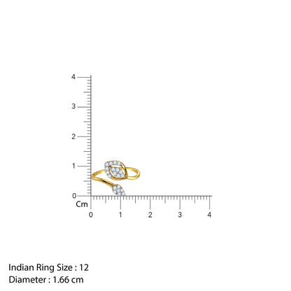 Gold Leaf in Motion Lab Grown Diamond Ring (Size 12)