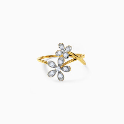 Gold Double Bloom Lab Grown Diamond Ring (Size 12)