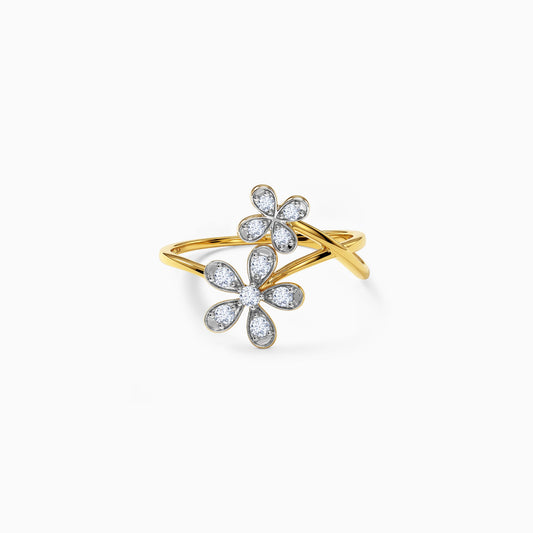 Gold Double Bloom Lab Grown Diamond Ring (Size 12)