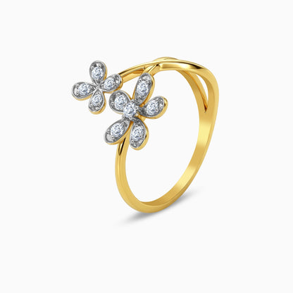 Gold Double Bloom Lab Grown Diamond Ring (Size 12)