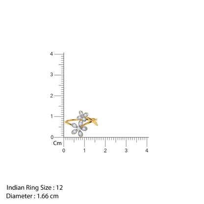 Gold Double Bloom Lab Grown Diamond Ring (Size 12)