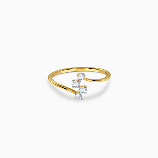 Gold Lustre Cross Lab Grown Diamond Ring