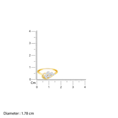 Gold Sparkling Leaf Diamond Ring