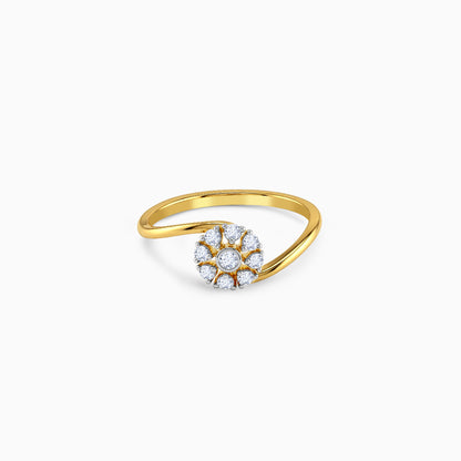 Gold Petal Confluence Lab Grown Diamond Ring (Size 12)
