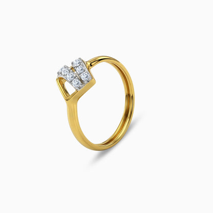 Gold Slant Theory Lab Grown Diamond Ring (Size 12)
