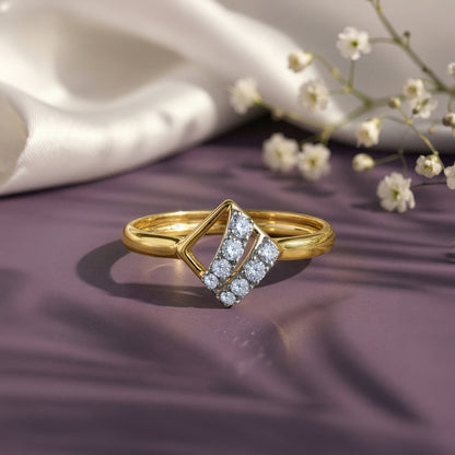 Gold Slant Theory Lab Grown Diamond Ring (Size 12)