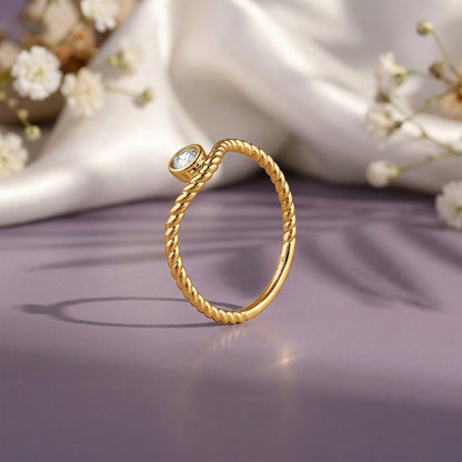 Gold Twine Apex Lab Grown Diamond Ring (Size 12)