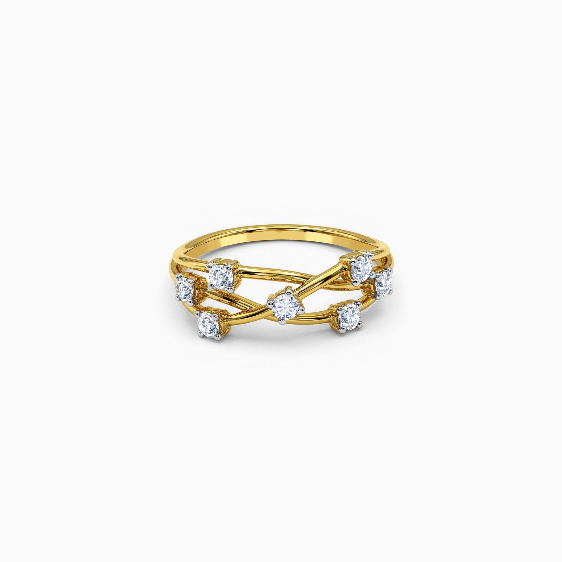 Gold Interlace Orbit Lab Grown Diamond Ring