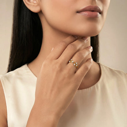 Gold Interlace Orbit Lab Grown Diamond Ring (Size 12)