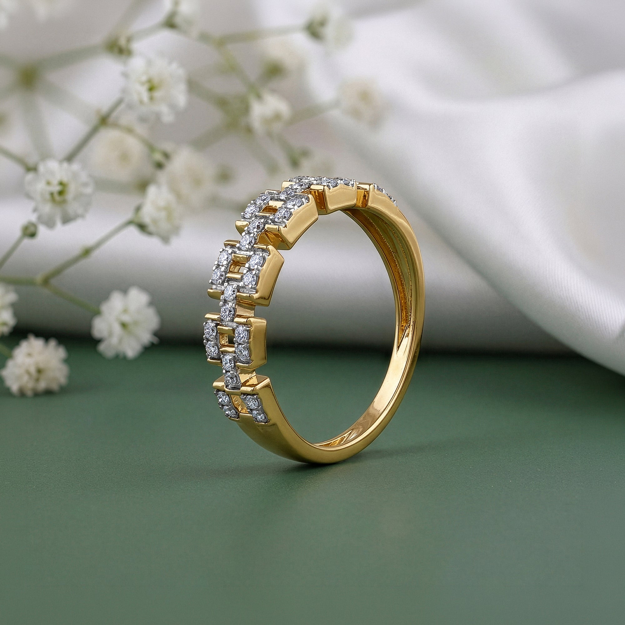 Gold Nexus Lab Grown Diamond Ring (Size 12) – Heer by GIVA
