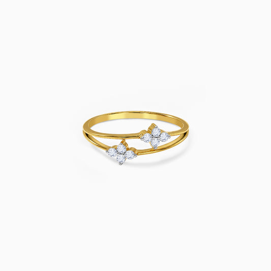 Gold Twin Bloom Lab Grown Diamond Ring