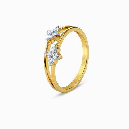 Gold Twin Bloom Lab Grown Diamond Ring (Size 12)