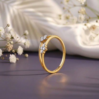 Gold Twin Bloom Lab Grown Diamond Ring (Size 12)