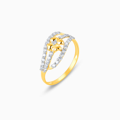 Gold Floral Centre Diamond Ring