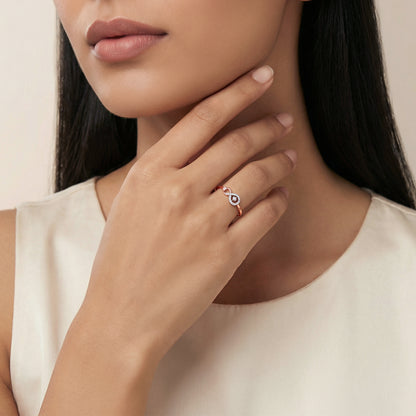 Rose Gold Infinity Whisper Lab Grown Diamond Ring (Size 12)