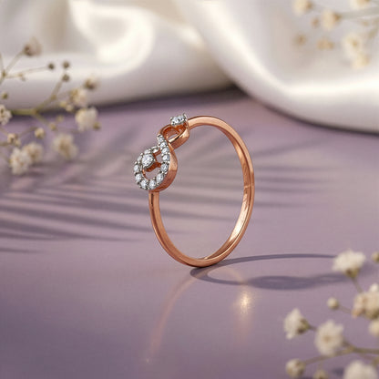Rose Gold Infinity Whisper Lab Grown Diamond Ring (Size 12)