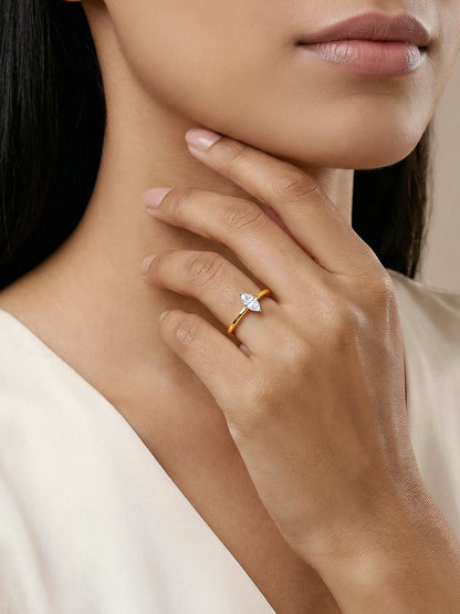 Gold Marquise Muse Lab Grown Diamond Ring (Size 12)