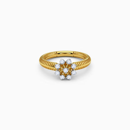 Gold Mesmerising Flower Lab Grown Diamond Ring (Size 12)