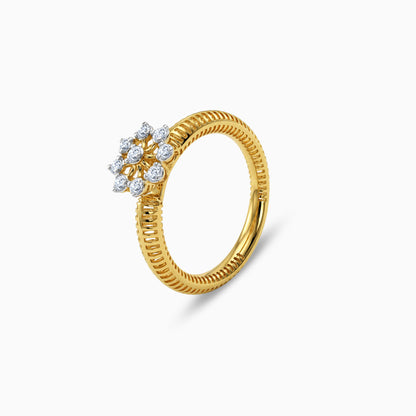 Gold Mesmerising Flower Lab Grown Diamond Ring (Size 12)