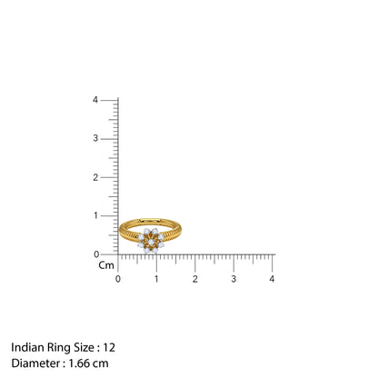 Gold Mesmerising Flower Lab Grown Diamond Ring (Size 12)