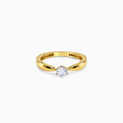 Gold Glowing Grace Solitaire Lab Grown Diamond Ring (Size 12)
