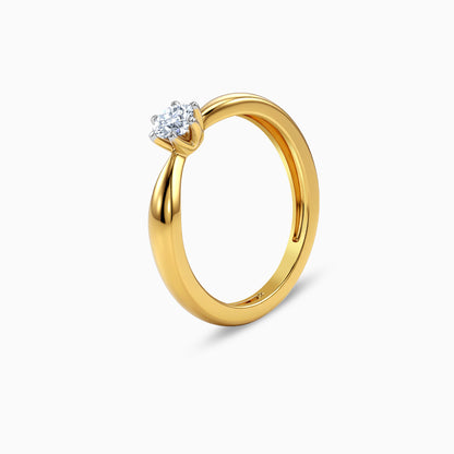 Gold Glowing Grace Solitaire Lab Grown Diamond Ring (Size 12)