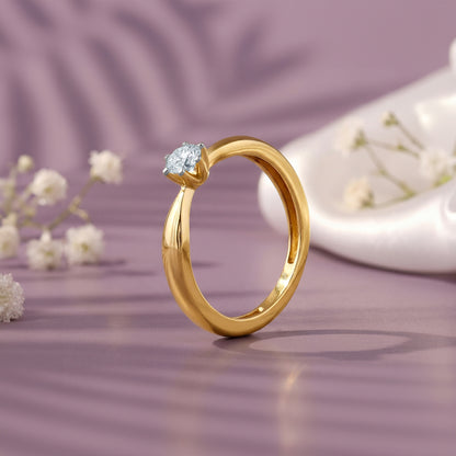 Gold Glowing Grace Solitaire Lab Grown Diamond Ring (Size 12)