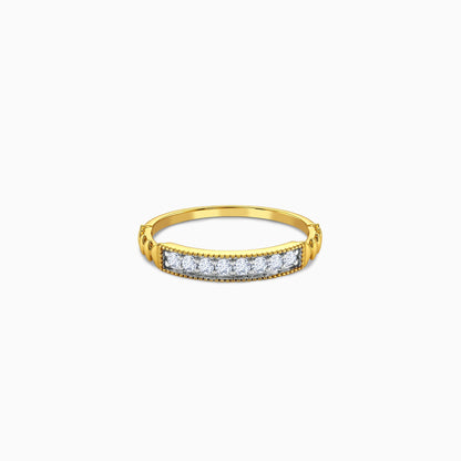Gold Channel Set Lab grown Diamond Ring (Size 12)