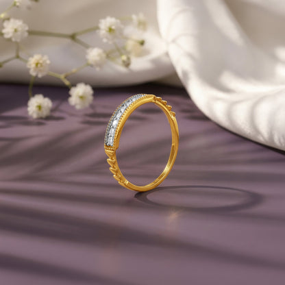 Gold Channel Set Lab grown Diamond Ring (Size 12)