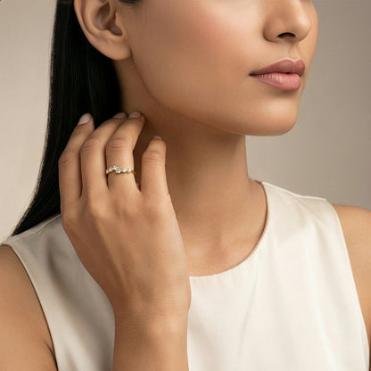 Gold Classic Curve Lab Grown Diamond Ring (Size 12)