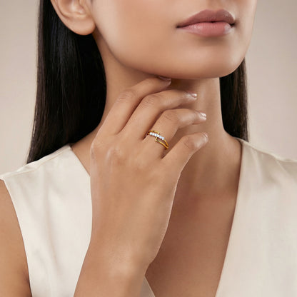 Gold Lustre Whirl Lab Grown Diamond Ring (Size 12)