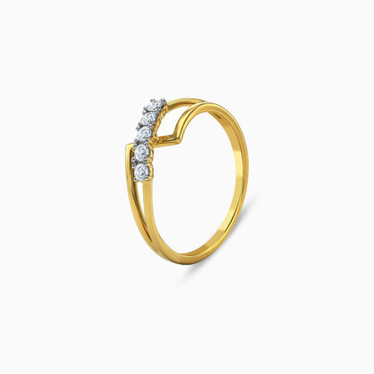 Gold Lustre Whirl Lab Grown Diamond Ring (Size 12)
