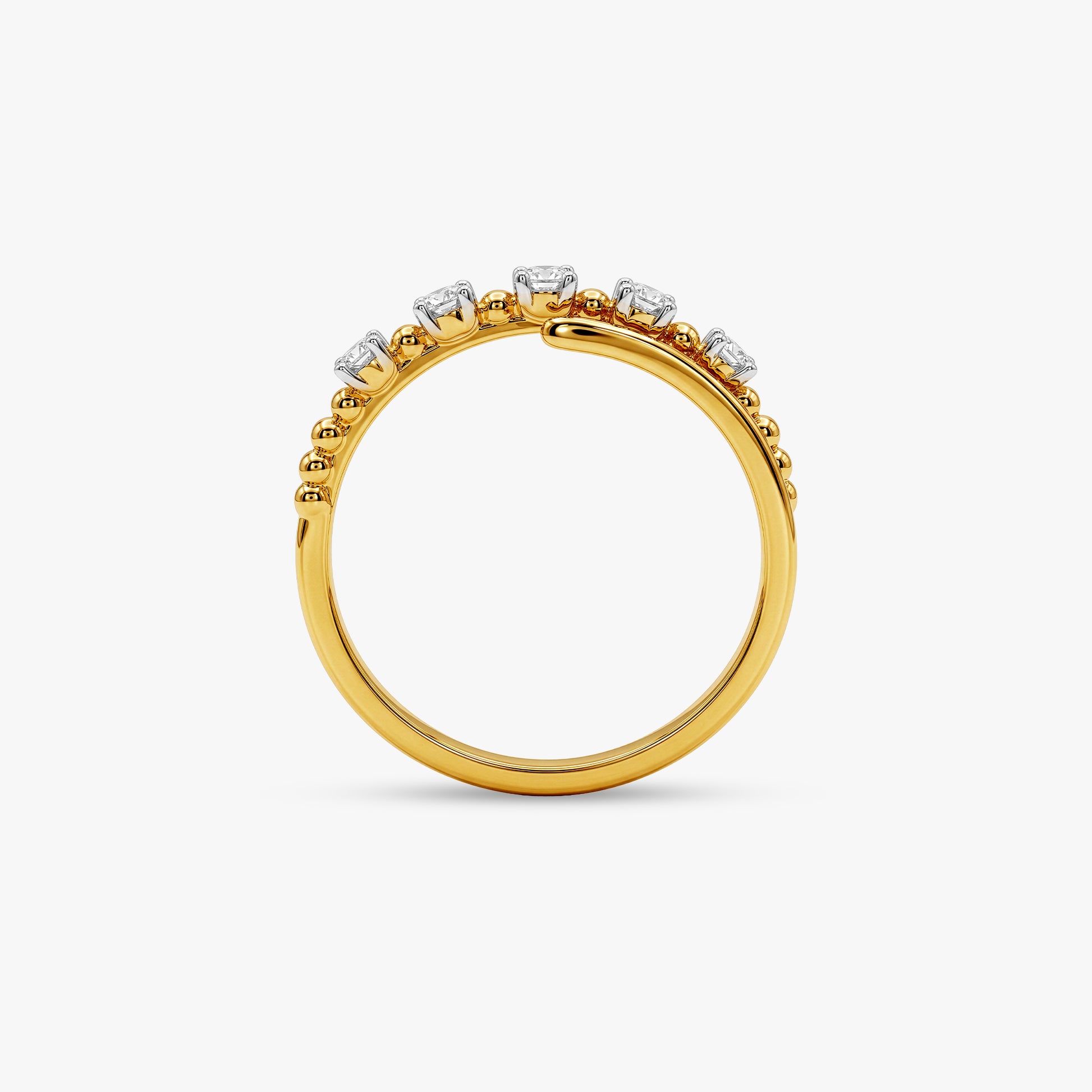 Gold Aurora Crown Lab Grown Diamond Ring (Size 12)