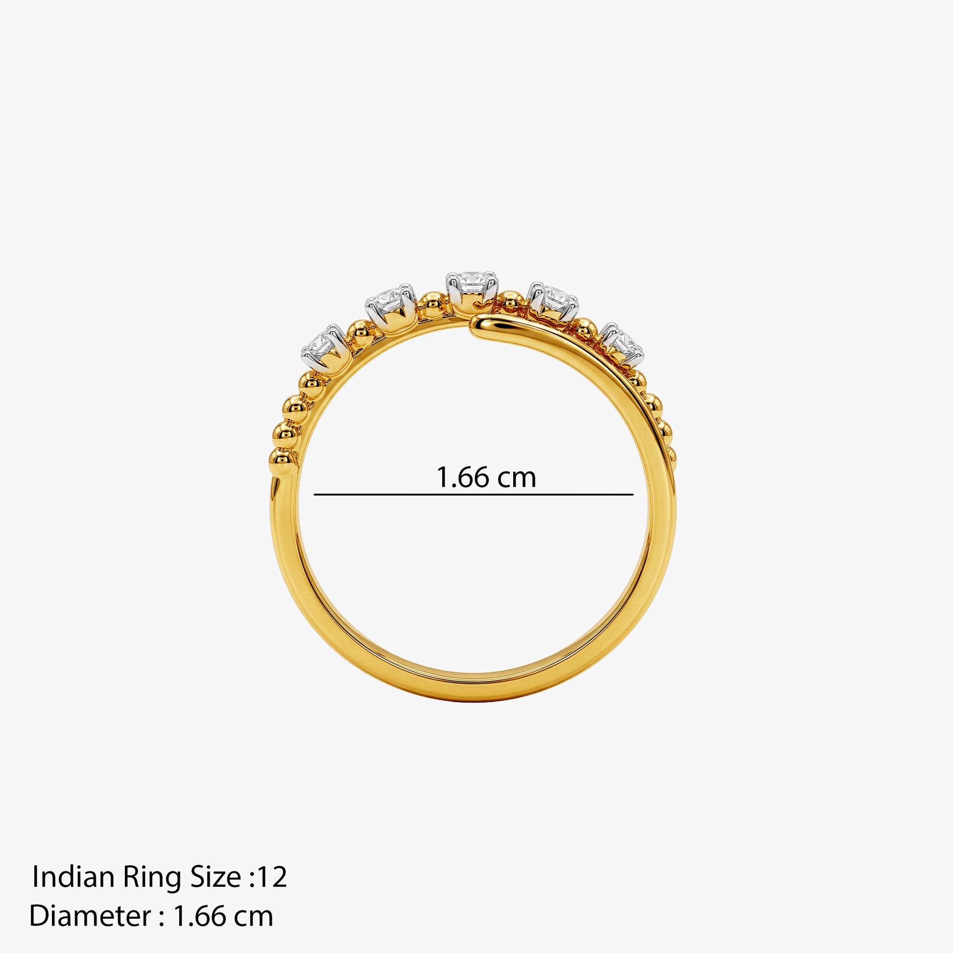 Gold Aurora Crown Lab Grown Diamond Ring (Size 12)