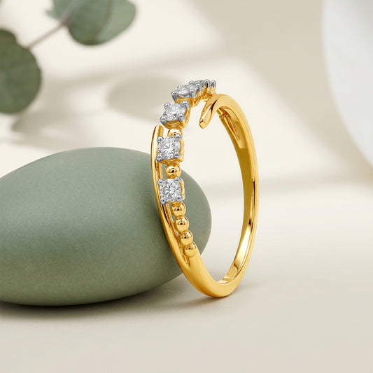Gold Aurora Crown Lab Grown Diamond Ring (Size 12)
