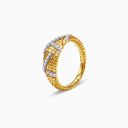 Gold Zigzag Lab Grown Diamond Ring (Size 12)