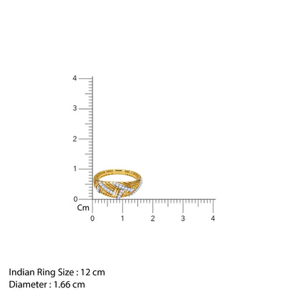 Gold Zigzag Lab Grown Diamond Ring (Size 12)