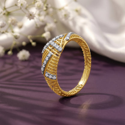 Gold Zigzag Lab Grown Diamond Ring (Size 12)