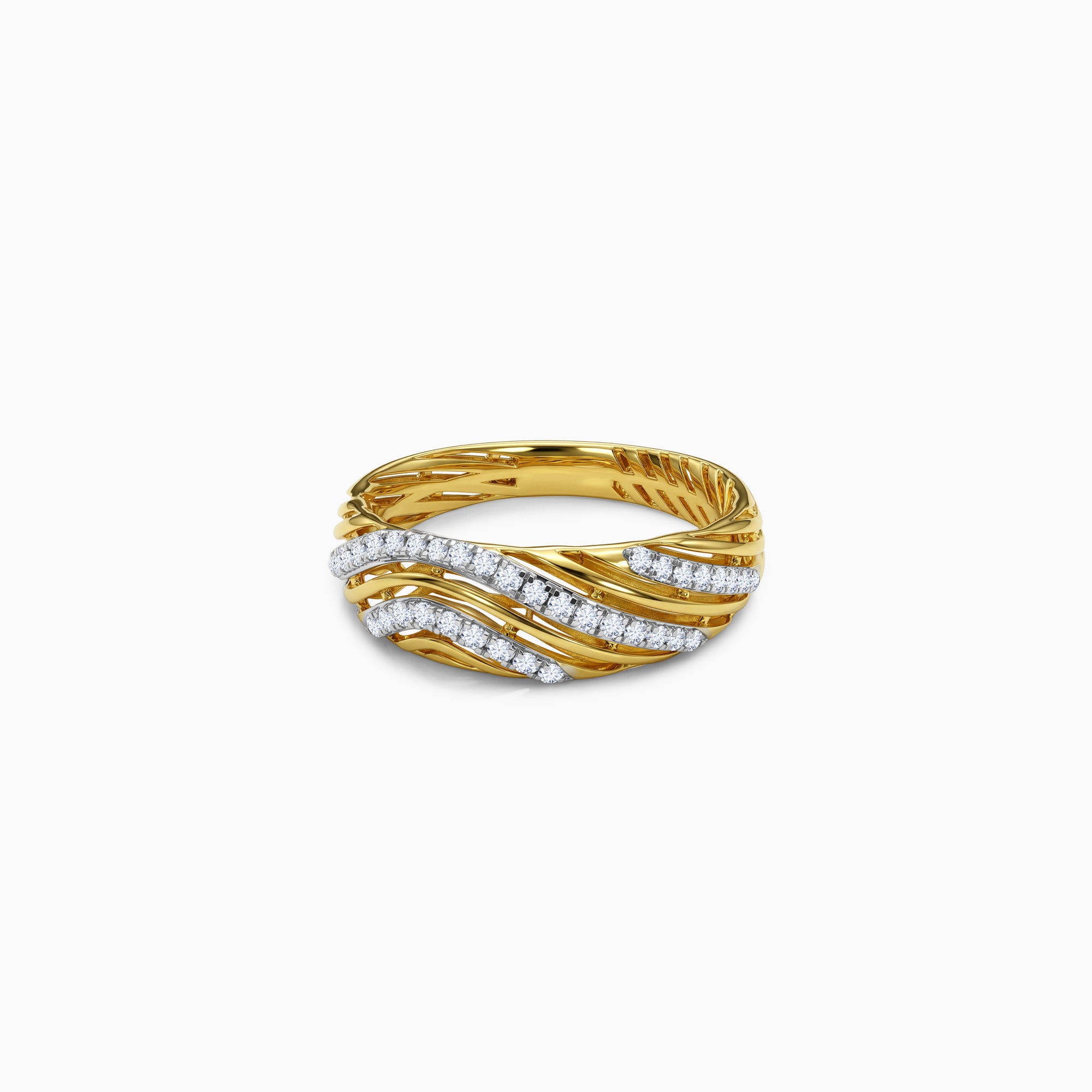 Gold Aurelle Wave Lab Grown Diamond Ring (Size 12)