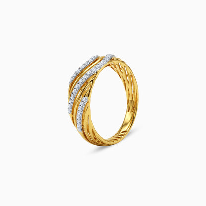 Gold Aurelle Wave Lab Grown Diamond Ring (Size 12)