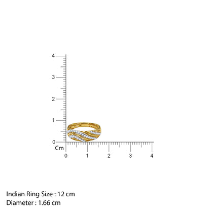 Gold Aurelle Wave Lab Grown Diamond Ring (Size 12)