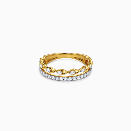 Gold Luna Twine Lab Grown Diamond Ring (Size 12)