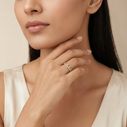 Anushka Sharma Gold Luna Twine Lab Grown Diamond Ring (Size 12)