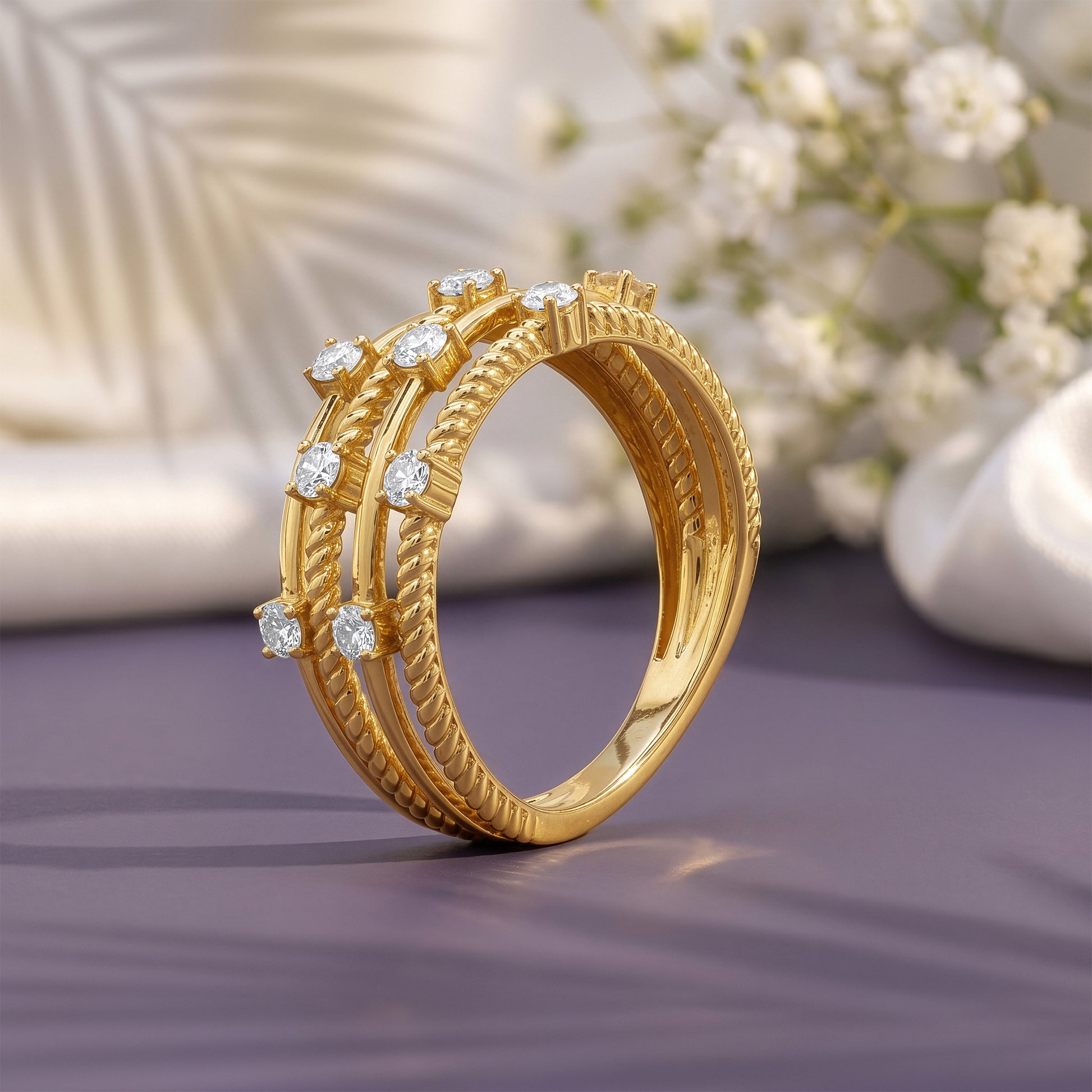 Gold Morning Light Lab Grown Diamond Ring (Size 12)