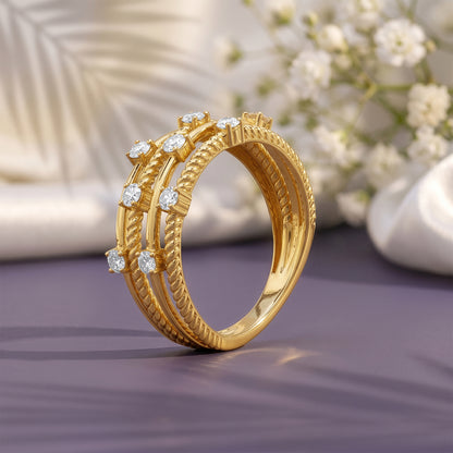 Gold Morning Light Lab Grown Diamond Ring (Size 12)