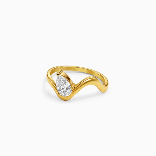 Gold Aurora Flame Lab Grown Diamond Ring (Size 12)