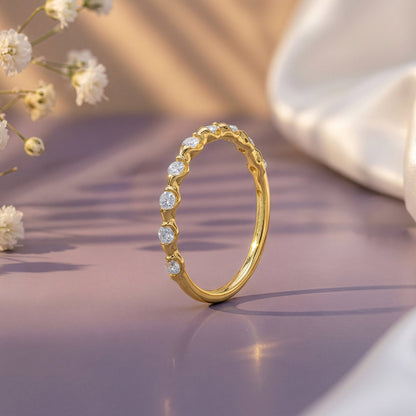 Anushka Sharma Gold Starlit Promise Lab Grown Diamond Ring (Size 12)