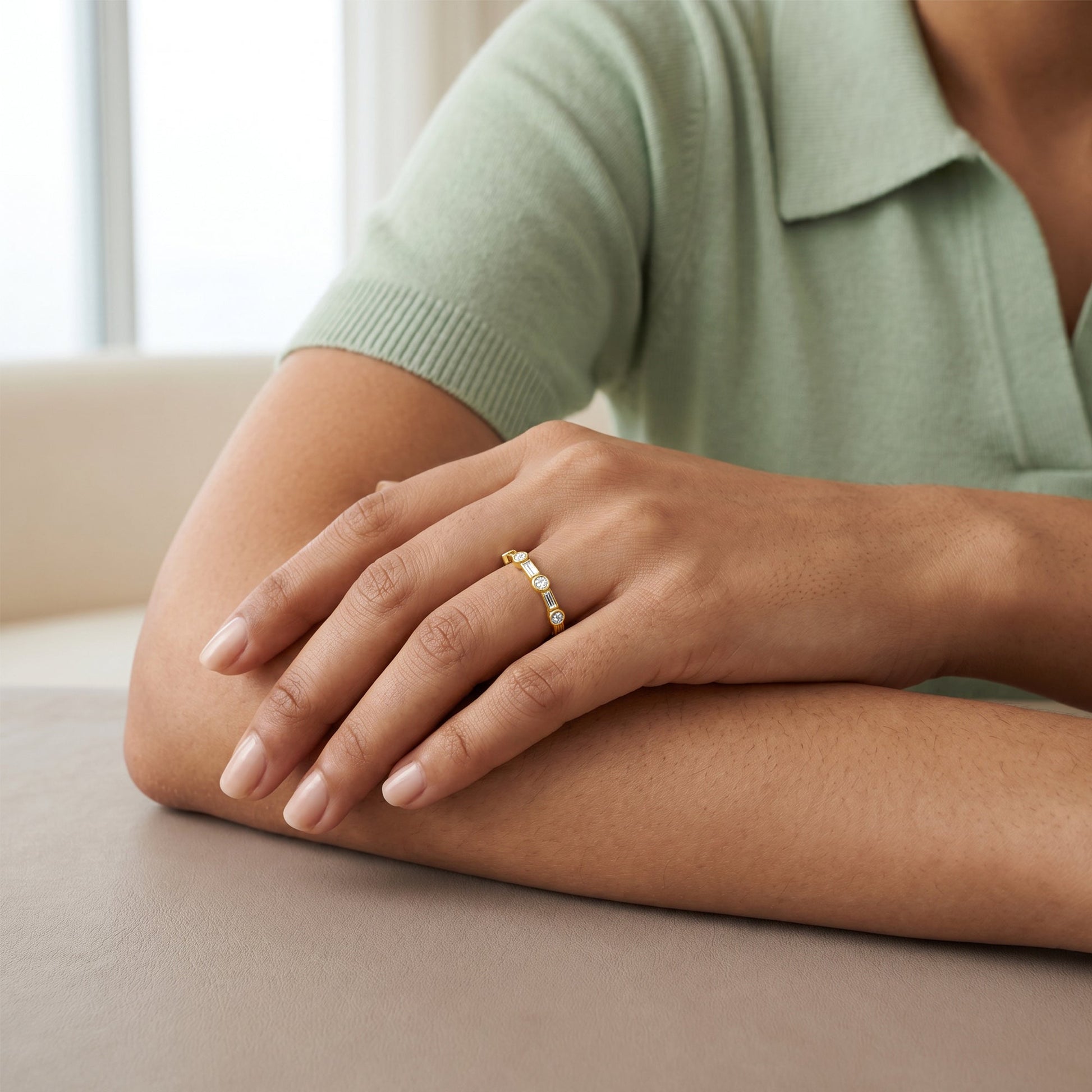 Gold Radiant Lab Grown Diamond Ring (Size 12)