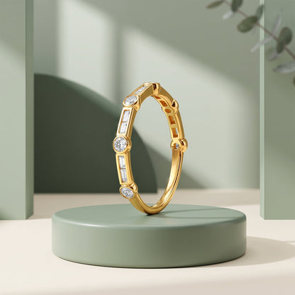 Gold Radiant Lab Grown Diamond Ring (Size 12)