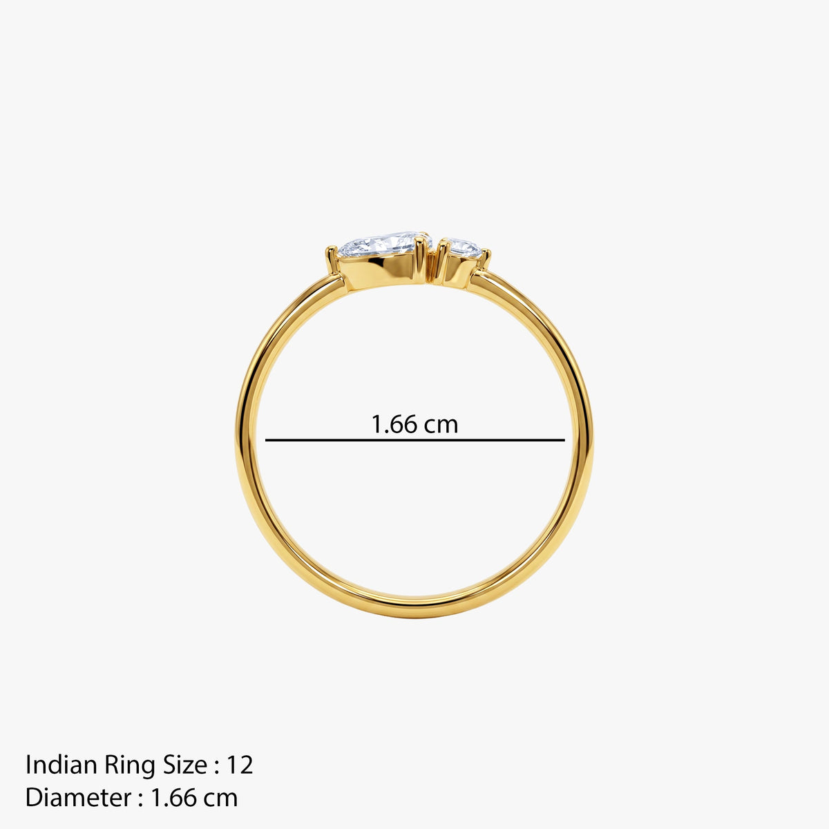 Gold Duet Eclat Lab Grown Diamond Ring (Size 12)